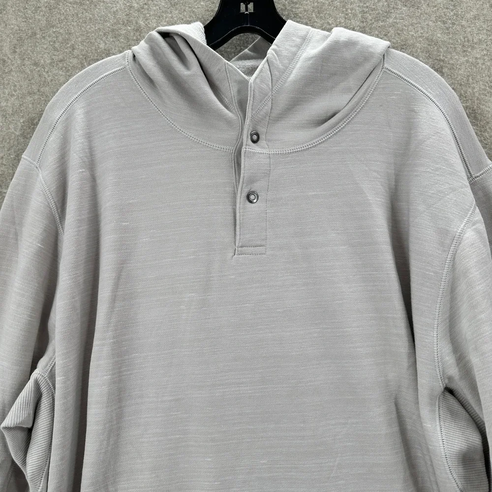 Under Armour Threadborne‎ Hoodie Gray Loose Fit Long Sleeve Henley Pockets 2XL - Picture 3 of 12